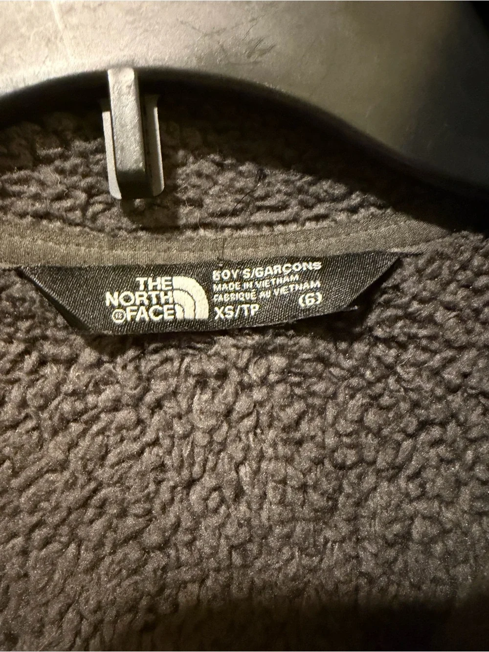 The North Face Kids Navy Fleece Jacket with Blue Zip Trim XS